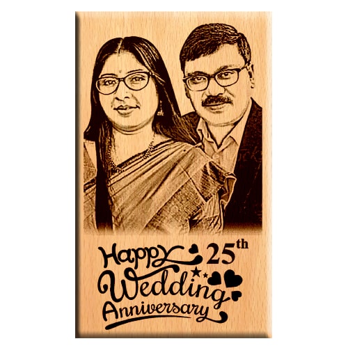 Giftanna gifts for a 25th wedding anniversary : Engraved Wooden Plaques