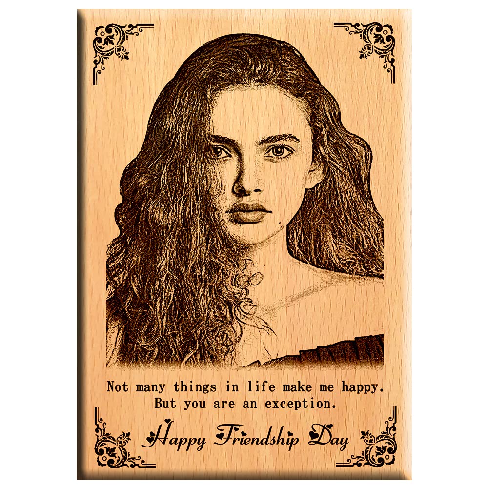 Best Personalize gift for  friendship day | Engraved wooden photo plaque 
