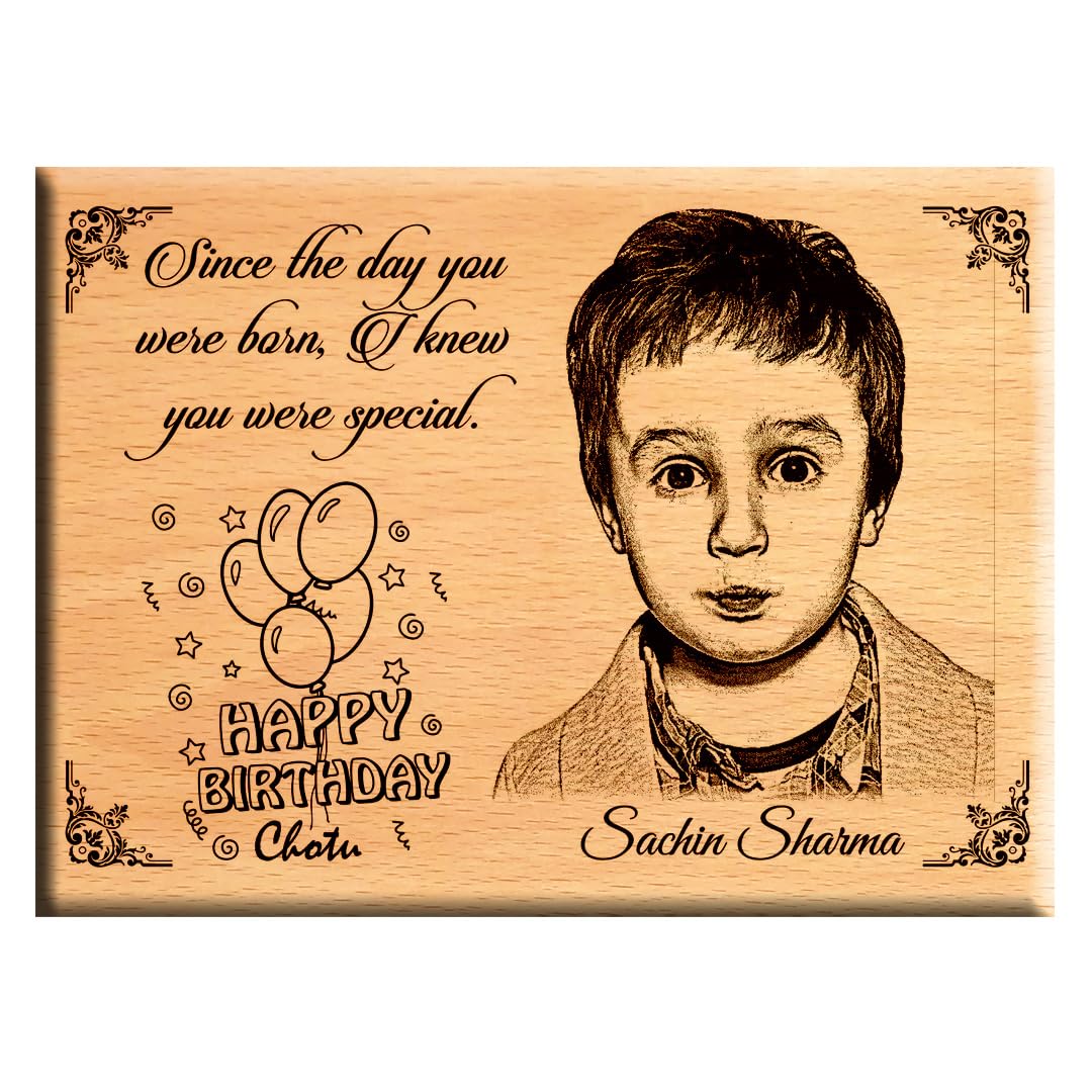 Giftanna Birthday Gift for Dad : Wooden engraved photo plaque 
