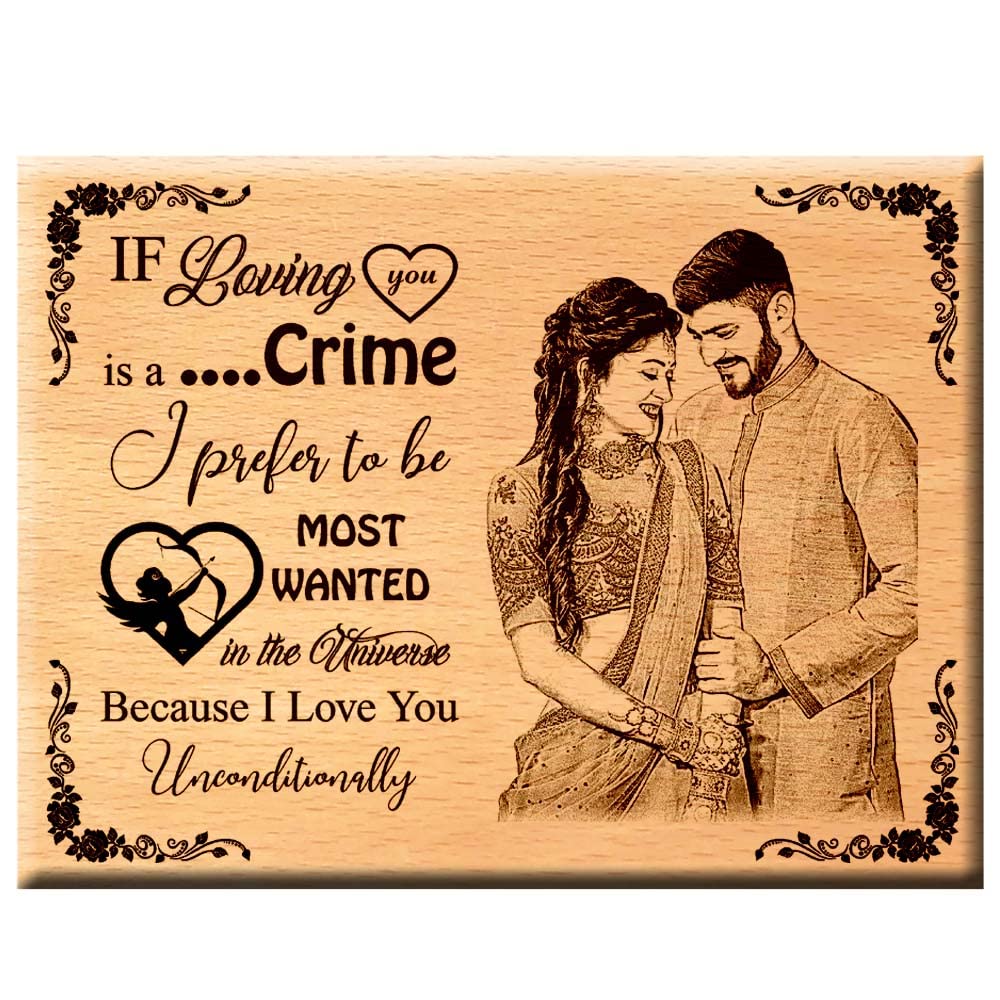 Valentine day special engraved plaque gift